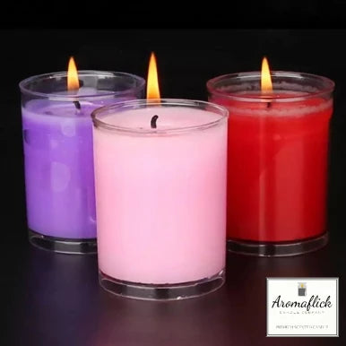 AROMAFLICK Pack of 3 Scented  Glass  Candles in Lavender, Rose & Strawberry Fragrance